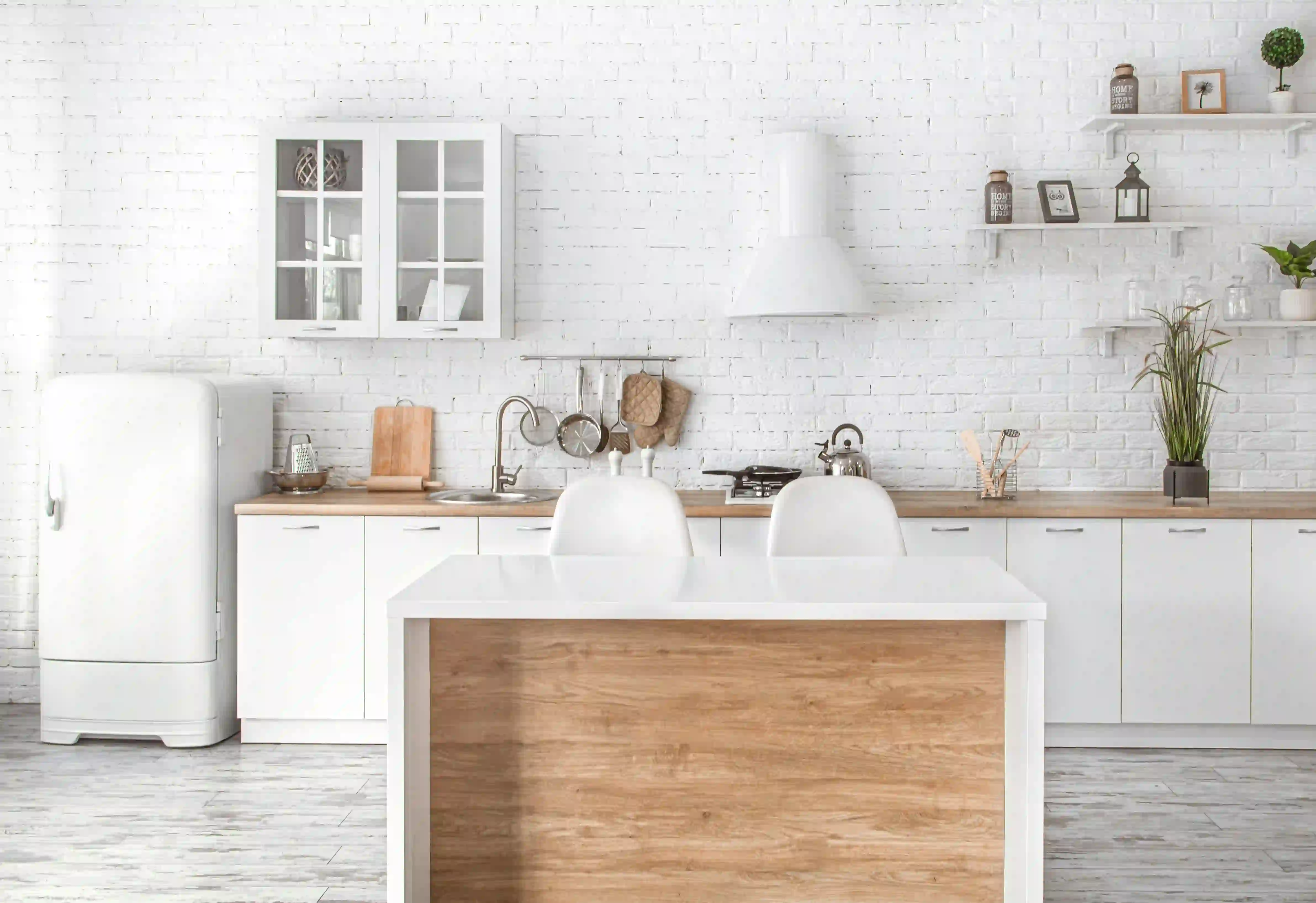 Bright and clean modern kitchen interior design